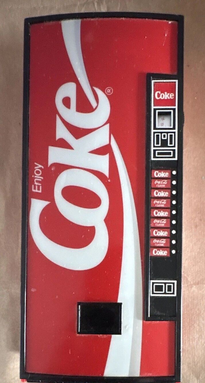 Vintage Coca-Cola Vending Machine Shaped AM/FM Radio Red 1989 Original Soda Sign